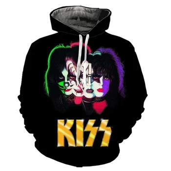 Hanorac 2021 new sosire Trupa Rock Kiss 3D printed hanorac bărbați și femei de moda casual, hip-hop pulover tricoul Harajuku