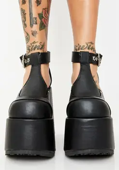 De Brand Nou Dropship 2021 Mare Dimensiune 43 INS Vânzare Indesata Toc Înalt Negru Stil Gotic Lolita Rece Vara Sandale cu Platforma Pantofi Femei