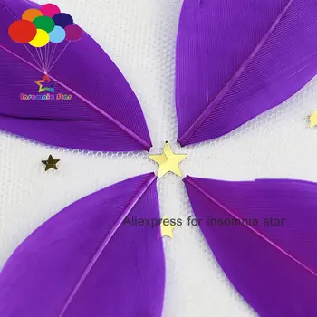Ieftine pentru Vânzare 100buc DIY pene de Gâscă Vopsite de Culoare Violet Decoratiuni de Nunta Elegante, Haine de Petrecere Pene 2-3inch