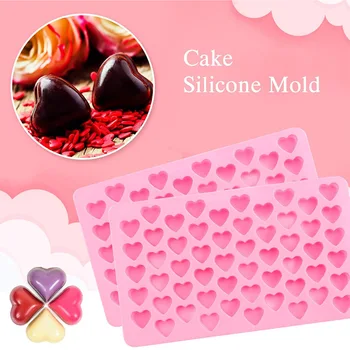 55 Găuri de Dragoste în Formă de Inimă Non-stick Silicon Fondant Ciocolata Tort Mucegai Jeleu Tavă Cub de Gheata Mucegai Bucătărie, produse de patiserie de Copt Instrument
