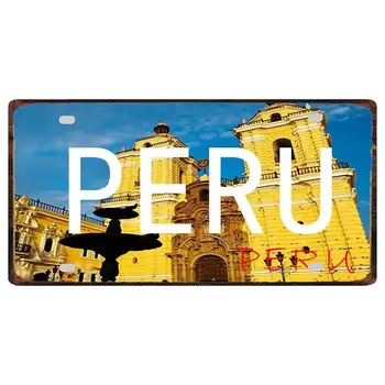 Lima, Peru, Cusco Mașină De Licență Metal Pate Tin Semn Retro Ruginite Meșteșugul Poster De Perete Decor Pentru Bar Garaj Decor Acasă Placi