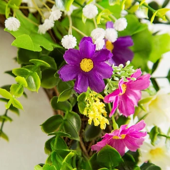 Artificiale Daisy Coroană De Flori Primavara-Vara Ușă Ghirlanda Fața Geamului Portierei Cununa De Mireasa Agatat Ornament Decor Acasă