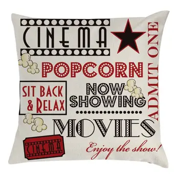 4 Buc/Set Cinema cu Popcorn Pernă 45x45cm Filme Bord Joc Canapea Talie Arunca față de Pernă Decor Acasă