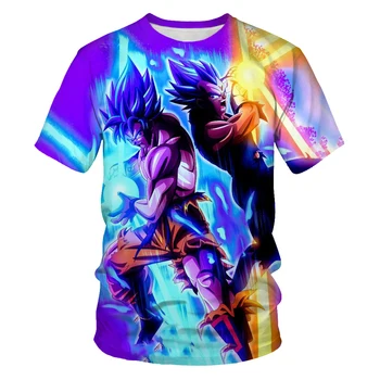 De vară de moda pentru bărbați 3DT tricou POP de culoare solidă stil de îmbrăcăminte liber și confortabil de tineret T shirt de imprimare anime Japonez Goku