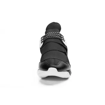 Casual Nou Pantofi De Primăvară Moda Barbati Din Piele Patchwork Talpă Groasă Formatori Încălțăminte În Aer Liber Respirabil Adidasi Negru