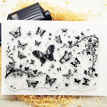 Butterfly Silicon Clar Sigiliul Timbru DIY Scrapbooking Relief Album Foto Decor H58C