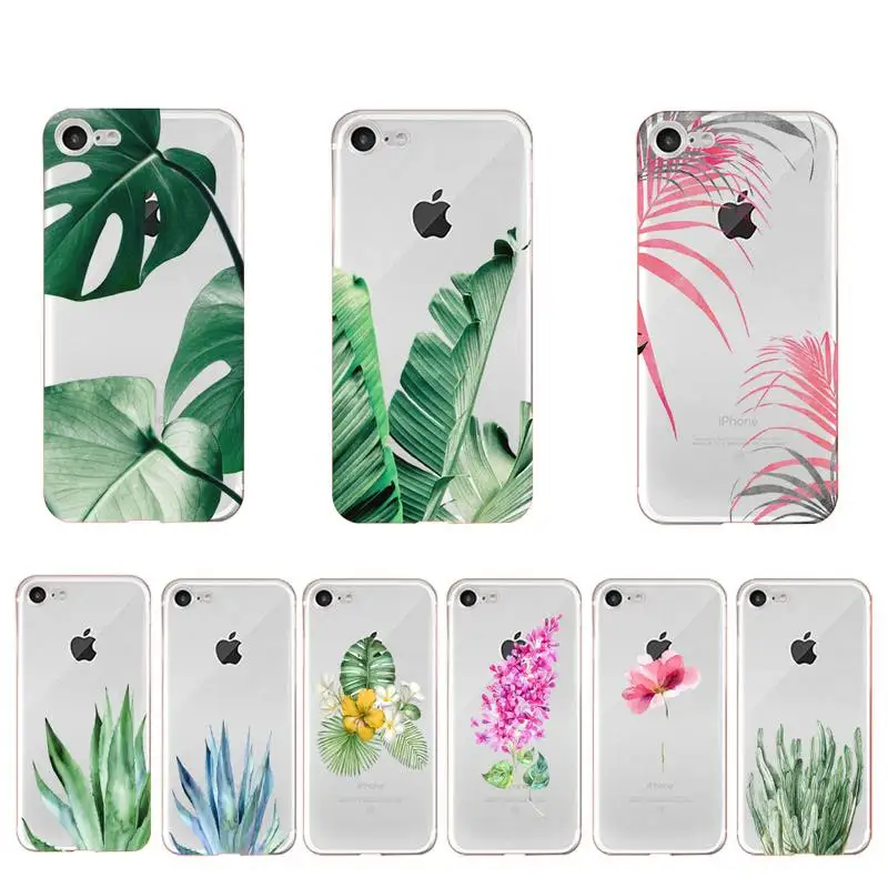 YNDFCNB plante Tropicale Telefon Caz Pentru iPhone X XS MAX 6 6s 7 7plus 8 8Plus 5 5S SE 2020 XR 11 11pro max Clar funda Acoperi
