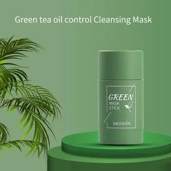Ceai verde de Curățare Solid Masca Purificatoare Argila Stick Masca de Ulei de Control Anti-Acnee de Vinete de Îngrijire a Pielii Bine Porii Masca Fata TSLM1