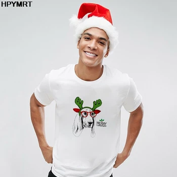 Tricou Barbati Kawaii Moda Harajuku Tricou Drăguț Moș Crăciun Ren Topuri Tricou Femei Haine Desene animate Craciun Fericit T-shirt de sex masculin