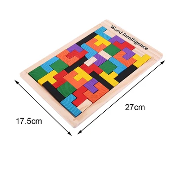 Din Lemn Colorat Tangram Puzzle Teaser Creier Jucării Joc De Tetris Preșcolar Magination De Educație Intelectuală Copil Jucărie Brain Storm