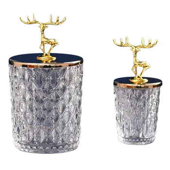 Aur Elan Sticlă Animale Decorative Bomboane Borcane de Sticlă cu Capace de Zahăr Fructe Uscate Rezervoare de Cafea, Masă Desktop Depozitare Borcan