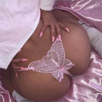 Femei Sexy Lace Gol afară de Fluture în Formă de G-String Deschis Picioare Lenjerie de corp Lenjerie intima