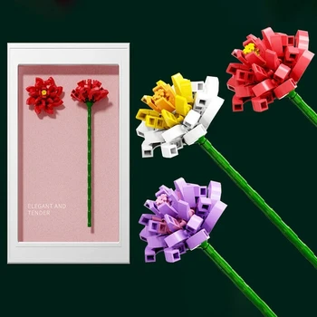 MOC Romantic, Buchet cu Flori de Trandafir Blocuri Creator de Idei Cărămizi Mobilier Acasă Asamblare DIY Jucării Pentru Copii pentru Adulti