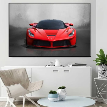 Roșu modernă de artă masina sport postere si printuri HD imprimare perete imagini de artă de perete camera de zi artist decor acasă