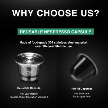 Reutilizabile, Returnabile Cafea Capsule Refolosibile Capsule Metalice din Oțel Inoxidabil Reîncărcabile Cafea, Capsule de cafea Nespresso