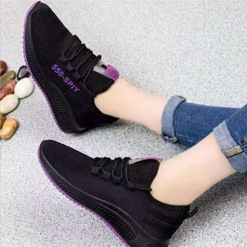 2021 Femei pantofi casual de Primavara toamna de moda respirabil net pantofi Femei noua platforma adidași Dantela-up pantofi confortabil plat