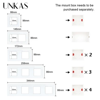 UNKAS B8 Module DIY Gratuit Asociere UE / franceză 16A Putere de Perete Priza Dual USB Încărcător Port Ascuns Moale CONDUS de Evacuare