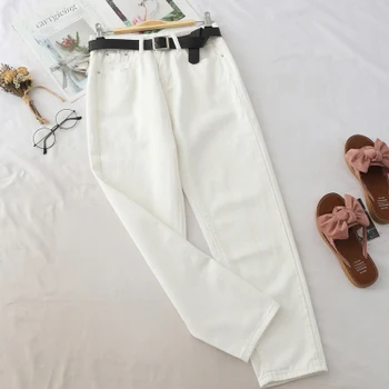 Pantaloni Din Denim Streetwear Talie Mare Moda Creion Coreean 2021 Stretch Elastic Femei Vintage Jeans Toamna Pantaloni De Primăvară Albastru