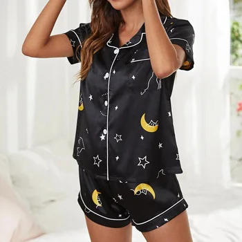 2021 Pijamale Pentru Femei Matase Satin Pijamale Pijama Set Maneca Scurta, Pijamale Pijamale Costum De Sex Feminin Dormi Două Bucata Set Body