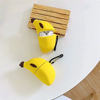 3D Drăguț Banana Silicon Căști de Protecție Caz pentru Cască Bluetooth pentru Airpods 1/2 3 pro de Încărcare a Acoperi Cazurile Accesorii