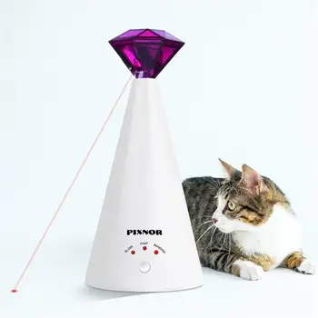 Diamant În Formă De Pisica Interactiva Cu Laser Electrice De Companie Jucărie Diamant Pisica Jucarie Cu Laser Reglabil 3 Viteze De Companie Cu Laser Pointer