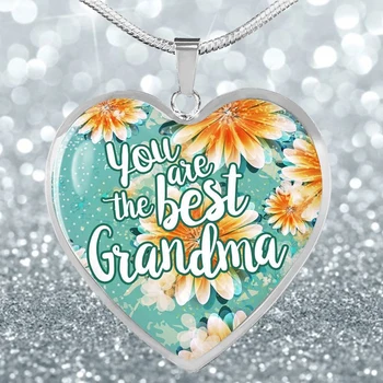 La Bunica Mea Inima Pandantiv Colier cu Scrisoare Esti Cea Mai buna Bunica Familie Ziua de nastere Cadou de Crăciun Accesorii Bijuterii