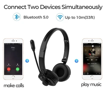 Căști Bluetooth Peste Pliabil Ureche Cască fără Fir cu Microfon Mut Zgomot Suprimarea Cap Telefoane pentru Sofer Birou