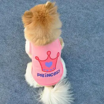 Câine de companie Pisica Printesa Scrisoare Coroana tricou, Vesta, Haina de Vară Costume de Cățeluș de Companie Haine Îmbrăcăminte Costume de Haine de Câine