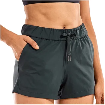 Moda pantaloni scurți Sport femei Culoare Solidă Vrac Buzunar pantaloni Scurți Casual Pantaloni de Yoga pantaloni scurți feminino leggins push-up cortos
