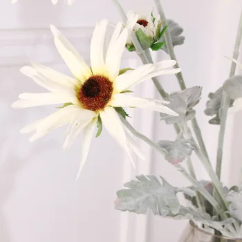 De înaltă calitate 3 capete de Flori Artificiale de Floarea-soarelui Simulare de Floarea Soarelui Gerbera Daisy Living Petrecere de Flori Decor