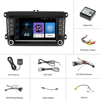 Eunavi 2 Din Android 9 Radio Auto Pentru VW Passat B6 CC Polo Golf 5 6 Tiguan Touran Skoda Octavia Multimedia GPS 7 inch IPS Ecran