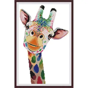 Colorat animale girafa, cal, vultur conta goblen kit 14ct tipărite goblen kit gherghef broderie DIY de mână-cusute
