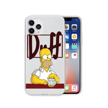 Amuzant Simpsone Duff Transparent Telefon Mobil Caz Acoperire Pentru IPhone 12 11 Pro Max Xs X Xr 7 8 6 6 Plus 5 5s Se 2020
