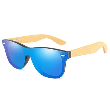 Bambus Lemn ochelari de Soare Brand Bărbați Femei Pătrat Oglindă ochelari de Soare Retro UV400 Nuante Gafas De Sol Masculino Manual