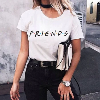 Vara Noua Moda Femei tricou Negru Prieteni Litere Tipărite Tricouri Unisex cei Mai buni Prieteni Fete Topuri cu Maneci Scurte Tee Doamnelor