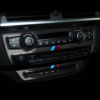 Pentru BMW X5 X6 E70 E71 F15 F16 Accesorii din Fibra de Carbon Mașină de Navigație Interioare Aer Conditionat CD Panoul de Control Styling Autocolant