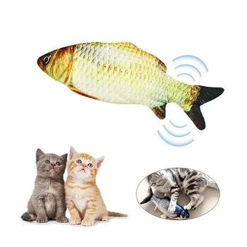 Electric Simulare Pește Pisică Jucărie de Încărcare USB Interactive Animale de companie Jucării Pisica Pisica de Companie Pește Jucărie pentru Musca de Mestecat Lovind