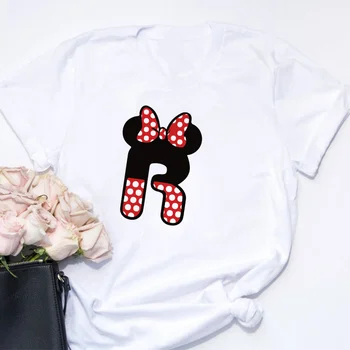 Femei Camasi de Vara cu Maneci Scurte Casual Alb O-neck Tricouri cu Mickey Mouse Minnie Mouse Desene animate T-shirt Haine de sex Feminin