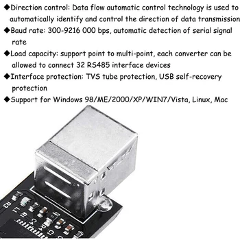 Protecție dublă USB la 485 Module FT232 Chip USB to TTL/RS485 Dublă Funcție USB 2.0 pentru TTL RS485 Serial Convertor Adaptor