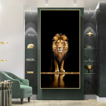 DDHH de Perete de Arta Canvas Tablou Modern Animale Leul de Aur Animal Sălbatic Picture Murale Printuri Postere Pentru Camera de zi Decor Acasă