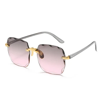 2021 Pătrat fără ramă de ochelari de Soare pentru Femei Brand de Lux de Designer de Vară Roșu Ochelari Moda ochelari de Soare Pentru Barbati UV400 Nuante Oculos