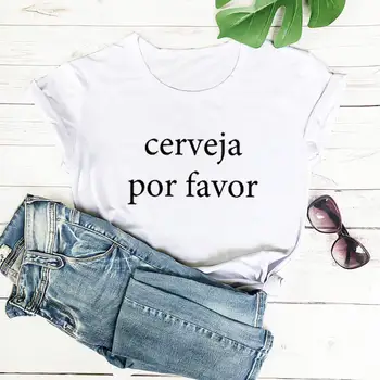 Cerveja Por Favor Bere, Vă Rog, Portugalia Bumbac Pentru Femei T Shirt Vacanța De Vară Casual Maneca Scurta Top Portugheză Cadou