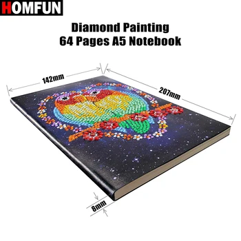 HOMFUN A5 Notebook-uri 5D DIY Diamant Pictura Formă Specială Jurnal Cartea Diamant Broderie Cusatura Cruce Pietre Decor Cadou