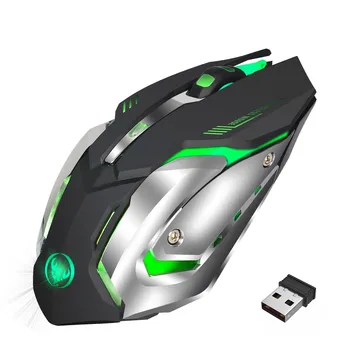 HXSJ M10 2.4 G Wireless Mouse de Gaming 2400DPI Reîncărcabilă 7 Culori de Fundal Confort Respirație Gamer Soareci pentru Desktop Laptop