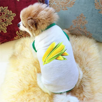 Câine de Vara Tricou Subțire Catelus Accesoriu Confortabil Cat T-shirt Câine de Companie fără Mâneci Vesta de Desene animate Drăguț de Fructe de Imprimare Vesta
