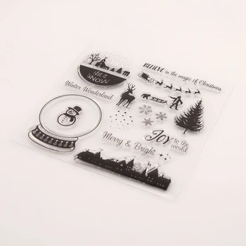 Crăciun fericit Clar Transparent Ștampilă Sigiliu Pentru DIY Scrapbooking Stampila de Luare de Card Album Decoroation Meserii
