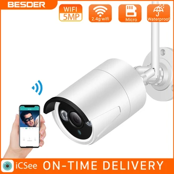 BESDER 5MP Camera IP Wifi în aer liber IR Noapte Viziune Detecta Mișcare 1080P de Securitate CCTV, Camera IP P2P RTSP 3MP Wireless aparat de Fotografiat CCTV