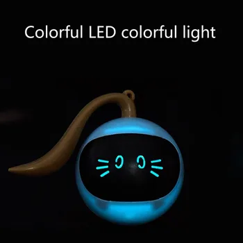 Animale de companie Inteligente Interactive Jucărie Pisica plin de culoare LED-uri Auto de Rotație Minge Jucarii USB Reîncărcabilă Pisoi Electronice Mingea Jucarii