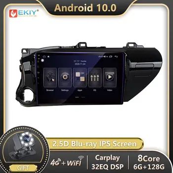 EKIY 6+128G DSP Android 10 Radio Auto pentru Toyota Hilux 2017 Autoradio Multimedia Blu-ray Ecran IPS de Navigare GPS Stereo nu 2din