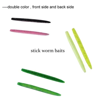 4in 4.5 în Pescuit Senko Nada 8 Buc/Pachet Multi-Culori Traznite Worm Stick Silicon Momeală Pentru Pescuit Bas Takle